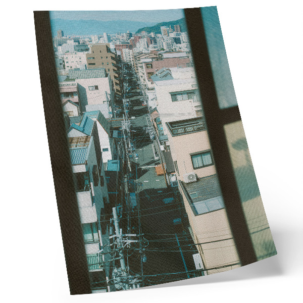 Poster decorativo Paisagem urbana moderna com montanhas