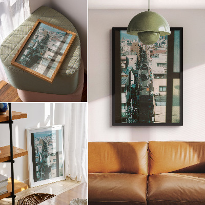 Poster decorativo Paisagem urbana moderna com montanhas