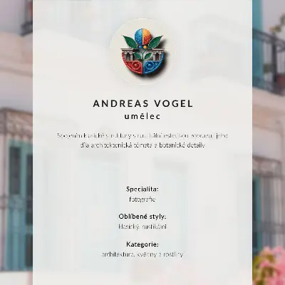 Arte de parede tons de azul pastel com detalhes de varanda e flores