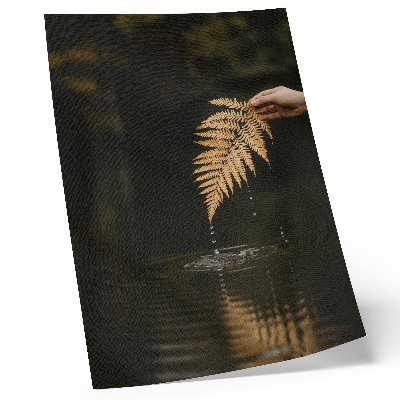 Arte de parede Samambaia sobre a água, gotas harmoniosas, reflexo