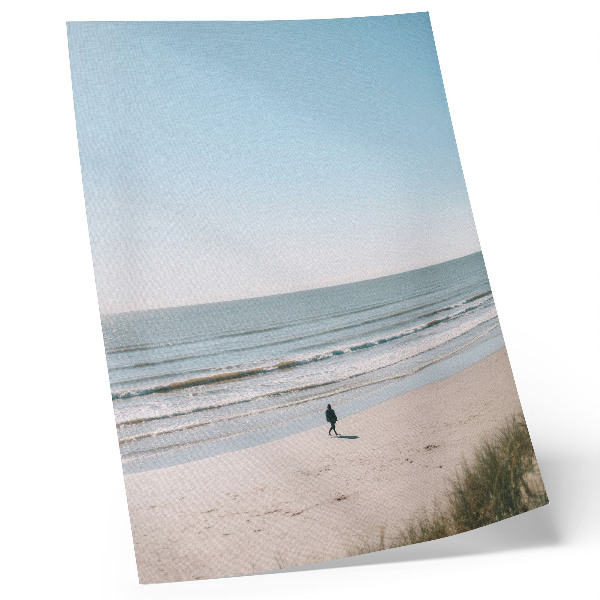 Impressão em tela Praia, mar calmo, céu azul, minimalismo, harmonia