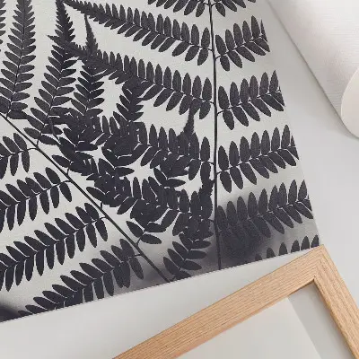 Arte de parede folhas simétricas sobre fundo claro
