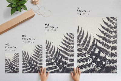 Arte de parede Folhas simétricas sobre um fundo claro