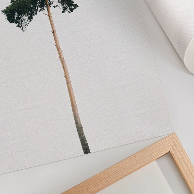 Poster para cozinha Uma árvore solitária em um fundo claro com minimalismo.