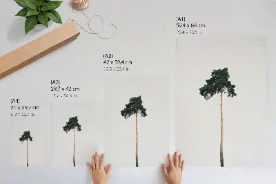 Poster para cozinha de uma árvore solitária em fundo claro minimalista