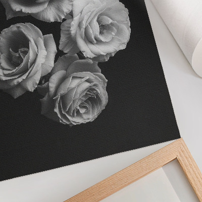 Poster para cozinha Rosas pretas e brancas, minimalismo, elegância clássica