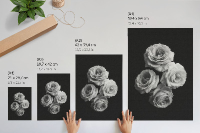 Poster para cozinha Rosas pretas e brancas, minimalismo, elegância clássica