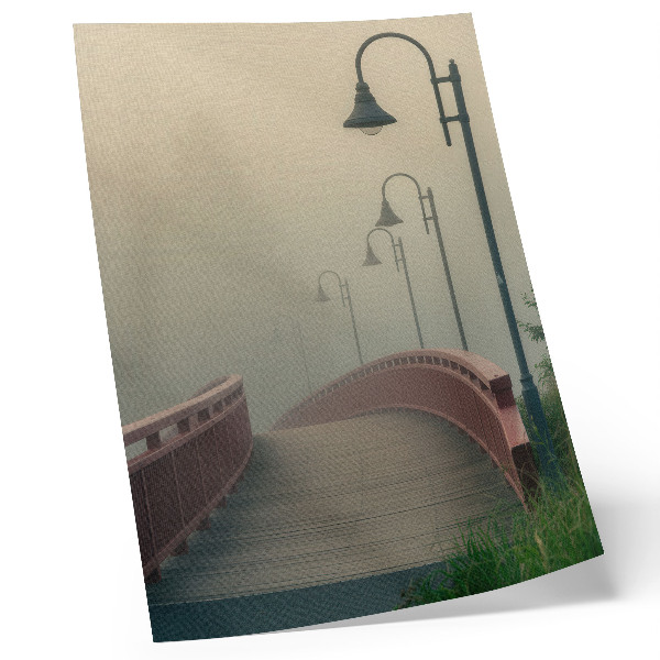 Poster decorativo Ponte de nevoeiro lanternas harmonia suavidade