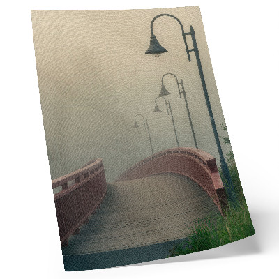 Poster decorativo Ponte de nevoeiro lanternas harmonia suavidade