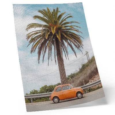 Poster decorativo Palmeira carro retrô natureza despreocupada