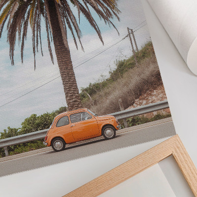 Poster decorativo Palmeira carro retrô natureza despreocupada