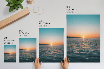 Arte de parede Pôr do sol sobre a água, uma paisagem extremamente harmoniosa.