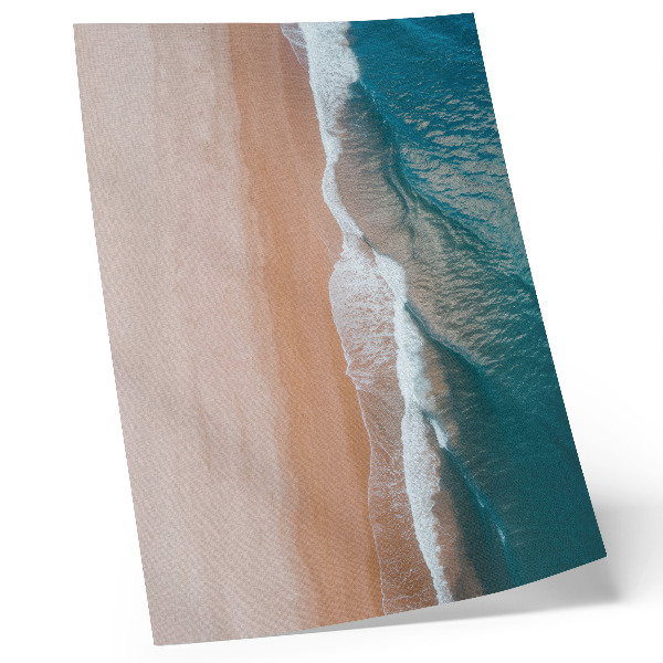 Poster para cozinha Ondas do oceano encontrando a praia de forma minimalista