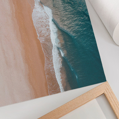 Poster para cozinha Ondas do oceano encontrando a praia de forma minimalista