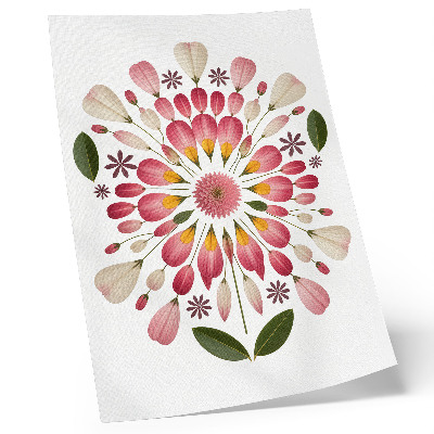Poster decorativo Mandala floral simétrica rosa creme verde
