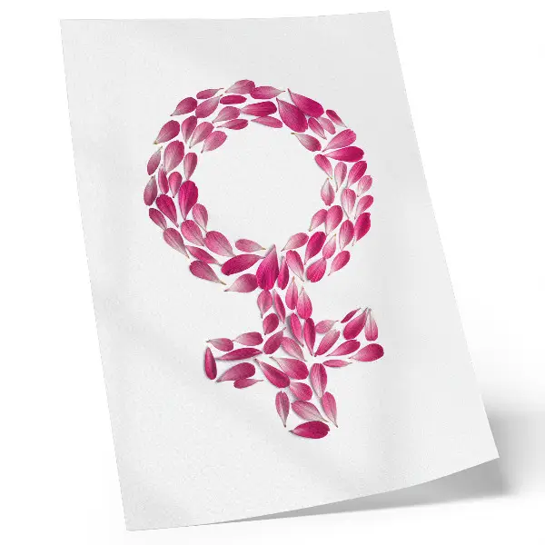Arte de parede pétalas de flores com símbolo de leveza