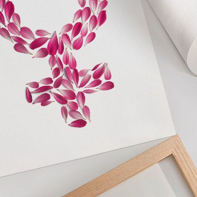 Arte de parede Pétalas de flores em forma de símbolo de leveza.