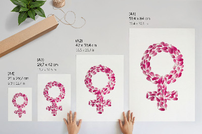Arte de parede Pétalas de flores em forma de símbolo de leveza.