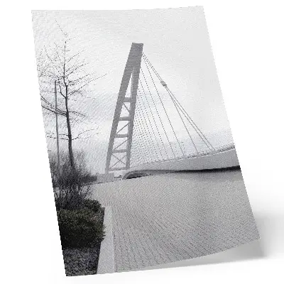Poster para cozinha com estampa de estrutura de ponte moderna minimalista