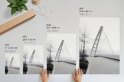 Poster para cozinha com estampa de estrutura de ponte moderna minimalista