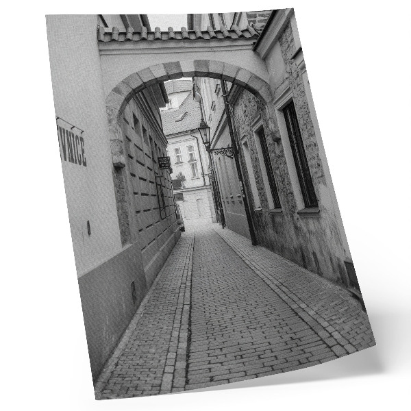 Poster decorativo A arquitetura em preto e branco de uma rua nostálgica.