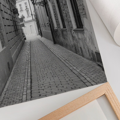 Poster decorativo A arquitetura em preto e branco de uma rua nostálgica.