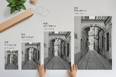 Poster decorativo A arquitetura em preto e branco de uma rua nostálgica.