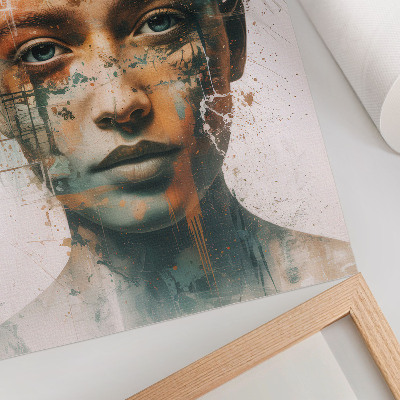 Arte de parede Retrato de uma mulher com motivos tropicais