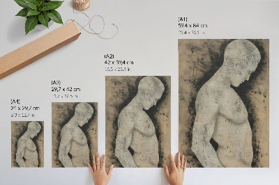 Poster para cozinha Silhueta monocromática de um homem de perfil.