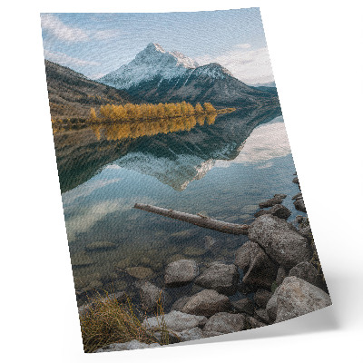 Arte de parede Montanhas, lago, árvores, reflexo, paz, natureza
