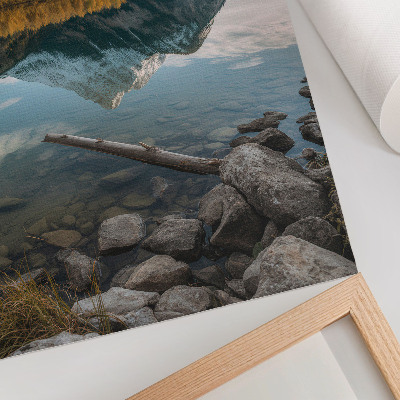 Arte de parede Montanhas, lago, árvores, reflexo, paz, natureza