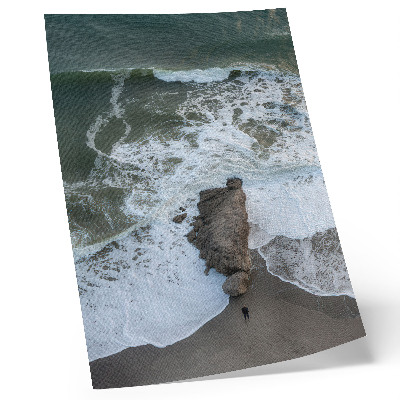 Poster decorativo Costa rochosa, ondas do oceano, água verde