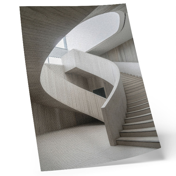 Arte de parede Escada em espiral moderna em um interior elegante.