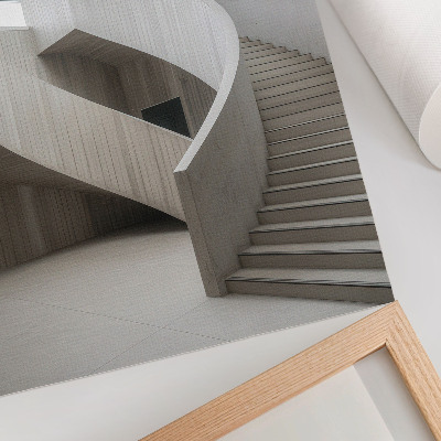 Arte de parede Escada em espiral moderna em um interior elegante.
