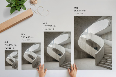 Arte de parede Escada em espiral moderna em um interior elegante.