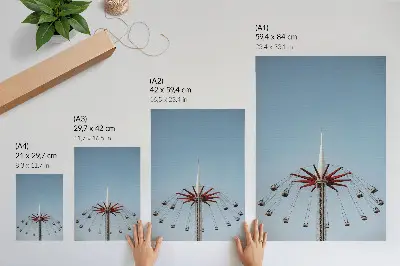 Arte de parede torre carrossel com movimento dinâmico em estilo minimalista