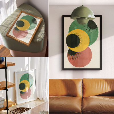 Poster decorativo Círculos chamativos em cores vibrantes