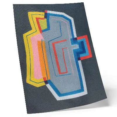 Impressão em tela formas abstratas com cores vibrantes e estilo moderno