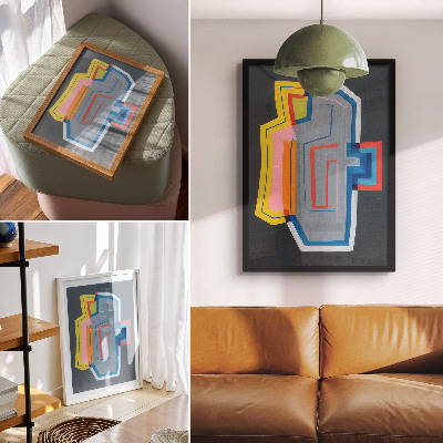Impressão em tela Formas abstratas, cores vibrantes, modernidade.