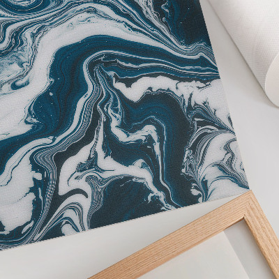 Poster decorativo Pontos abstratos azuis e brancos com linhas dinâmicas