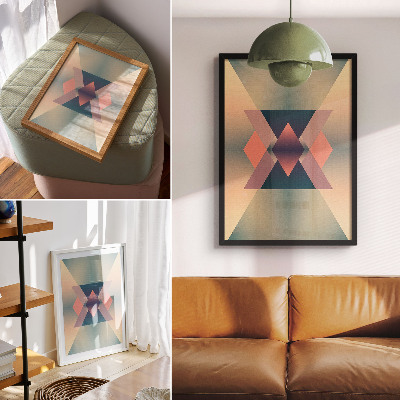 Arte de parede Formas geométricas, cores pastel, elegância