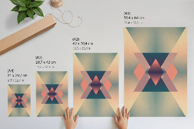 Arte de parede Formas geométricas, cores pastel, elegância