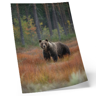 Poster decorativo Urso na floresta outonal: naturalidade e paz.