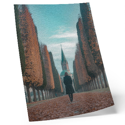 Arte de parede O beco que leva à igreja histórica.