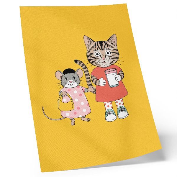 Poster decorativo Conjunto de colorir Gato e Rato e personagens de contos de fadas