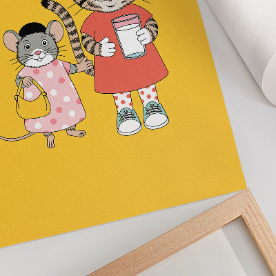 Poster decorativo Conjunto de colorir Gato e Rato e personagens de contos de fadas