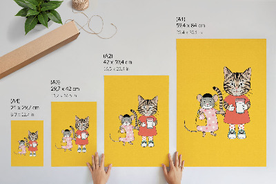 Poster decorativo Conjunto de colorir Gato e Rato e personagens de contos de fadas