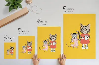 Conjunto de colorir Gato, Rato e personagens de contos de fadas poster decorativo