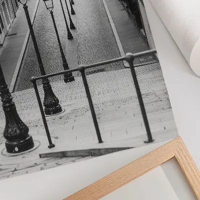 Poster para cozinha com lanternas charmosas e arquitetura de rua