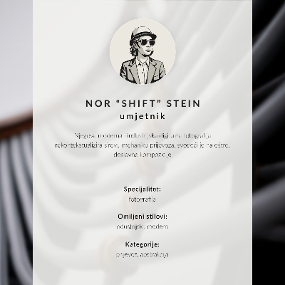 Impressão em tela Um carro de polícia azul com um prédio ao fundo.